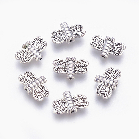 Tibetan Style Alloy Dragonfly Beads TIBEP-GC191-AS-NR-1