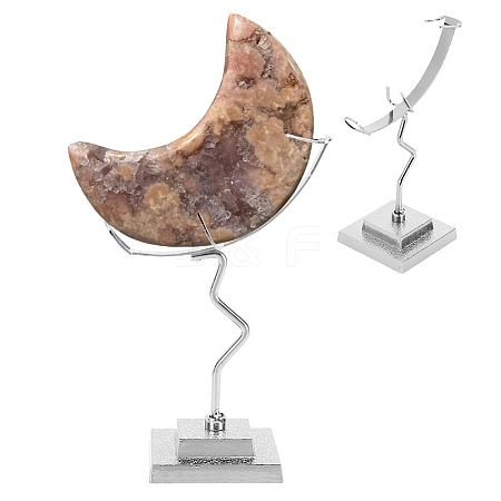 Moon Shaped Alloy Crystal Ball Holder PALLOY-WH0816-007S-1