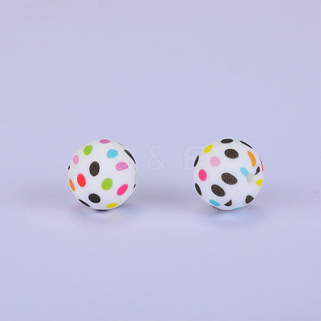 Printed Round Silicone Focal Beads SI-JX0056A-58-1