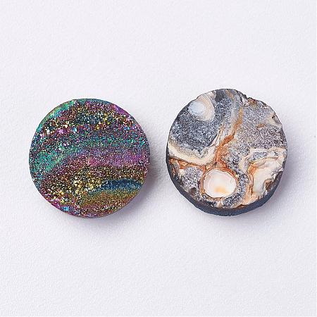 Electroplated Natural Druzy Agate Cabochons G-F389-C01-1