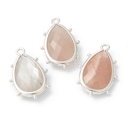 Natural Sunstone Pendants G-B009-02P-C-1