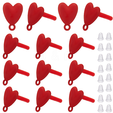 30Pcs Heart Alloy Stud Earring Findings FIND-SP0005-60A-02-1