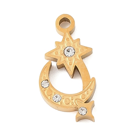 304 Stainless Steel Rhinestone Pendants RB-CBAB4B7-01H-G-1