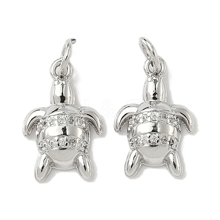Brass Micro Pave Cubic Zirconia Pendants KK-I355-01P-02-1