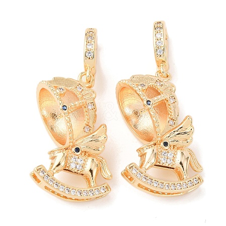 Brass Micro Pave Cubic Zirconia Peg Bails KK-A279-19G-1