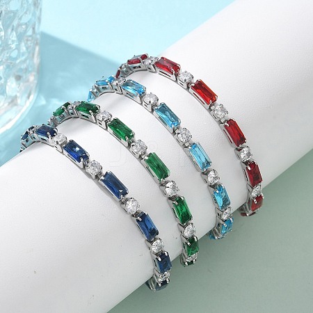 304 Stainless Steel Rhinestone Cup Link Bracelets for Women BJEW-F488-20P-1