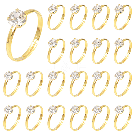 40Pcs Adjustable Alloy Rhinestone Finger Rings for Women RJEW-SP0001-02G-1