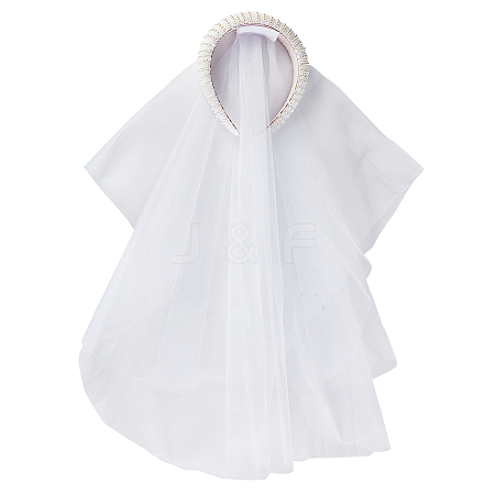 Alloy & Plastic Imitation Pearls Hair Bands AJEW-WH0554-63-1