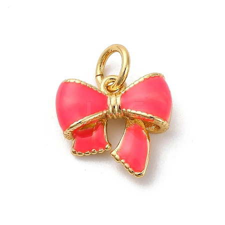 Brass Enamel Charms KK-Q098-27G-B-1