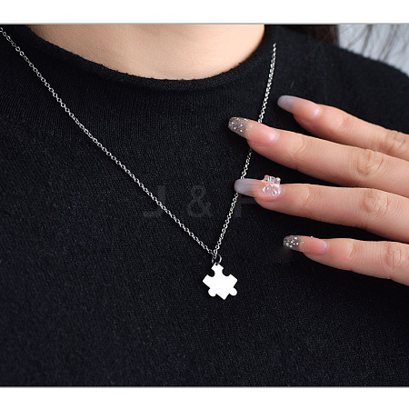 201 Stainless Steel Pendant Cable Chain Necklaces FS-WG816E6-01-1
