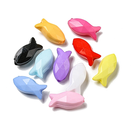 Opaque Acrylic Beads X-PACR-C006-17-1