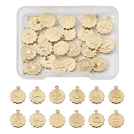 24Pcs 12 Style Brass Charms KK-TA0001-09-1