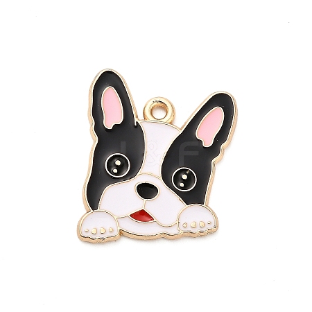 Animal Puppy Alloy Enamel Pendants FIND-V001-03G-02-1