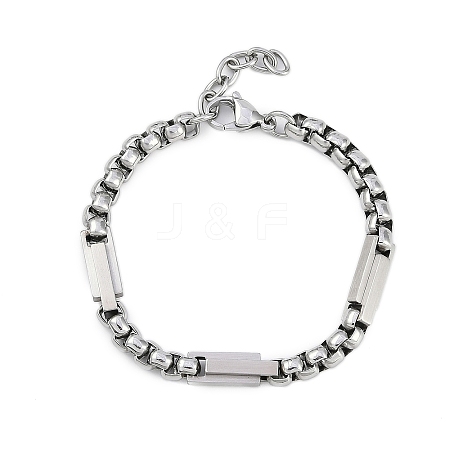 304 Stainless Steel Box Chains Bracelets BJEW-S156-02P-1