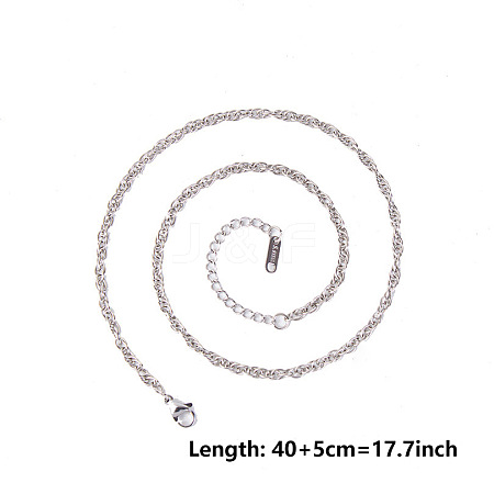 Unisex 304 Stainless Steel Rope Chains Necklaces LM7295-1-1
