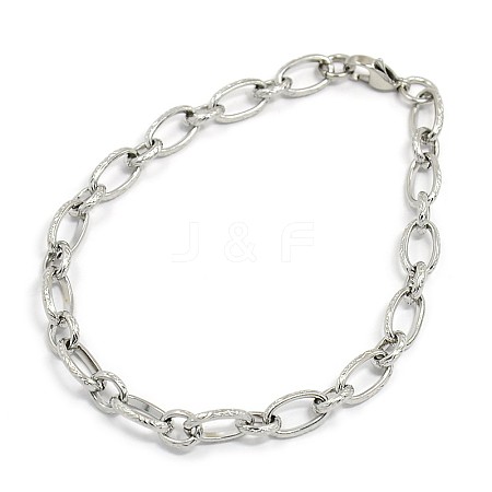 Fashionable 304 Stainless Steel Engraved Vine Mother-son Chain Bracelets STAS-A028-B101P-1