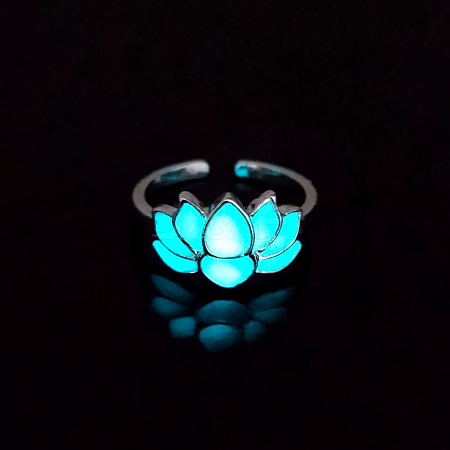 Luminous Glow in the Dark Zinc Alloy Open Cuff Ring PW-WG12832-03-1