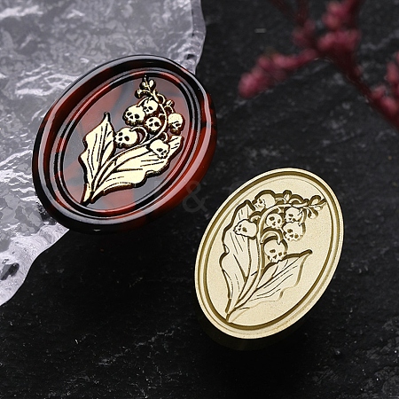 Halloween Theme Golden Tone Brass Wax Seal Stamp Head AJEW-O001-02G-1