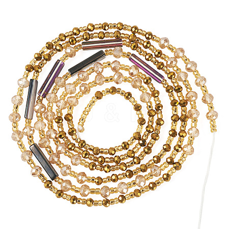 Glass Beaded Adjustable Waist Chains for Women AJEW-TA0005-78D-1