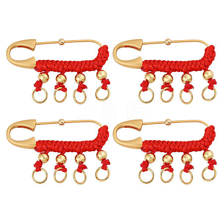 4Pcs Chinese Brass Safety Pins Findings JEWB-CA0001-71-1