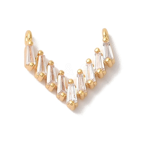 Brass Micro Pave Clear Cubic Zirconia Charms X-KK-M294-23G-1
