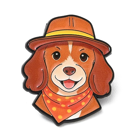 Cocker Spaniel in Explorer Hat  Alloy Enamel Pins AL-CBA6DDE-03D-1