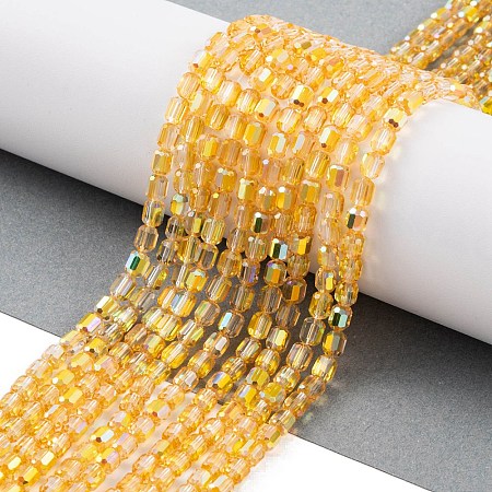 Electroplate Glass Beads Strands EGLA-D031-01Q-1