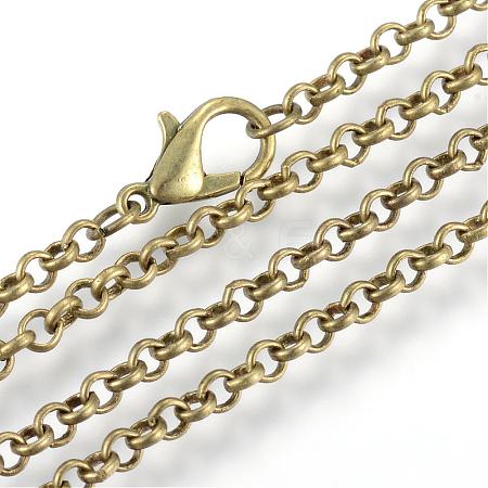 Iron Rolo Chains Necklace Making MAK-R015-60cm-AB-1