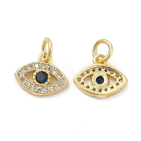 Brass Micro Pave Cubic Zirconia Charms KK-E068-VB244-1