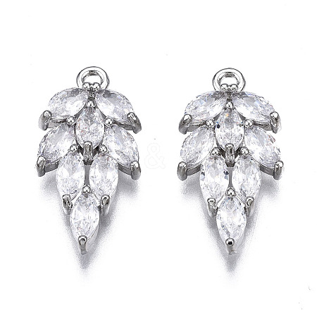 Brass Inlaid Clear Cubic Zirconia Pendants LS-ZIRC-S069-013P-1