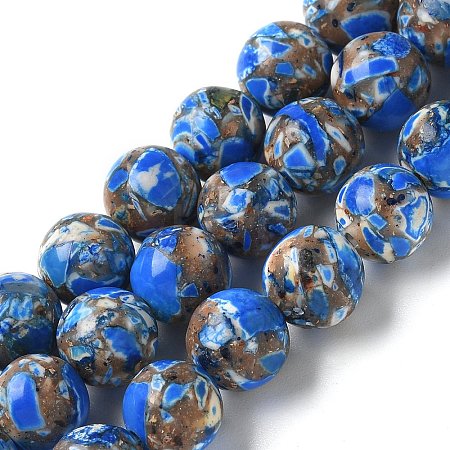 Dyed Synthetic Imperial Jasper Beads Strands G-C168-02E-1