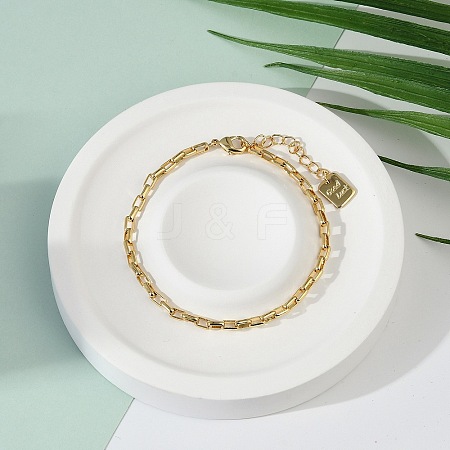 Brass Box Chain Bracelets BJEW-H537-03G-1