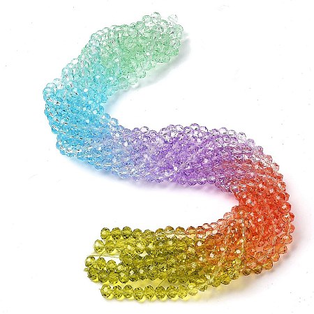 Transparent Painted Glass Beads Strands X1-DGLA-A034-T6mm-A12-1