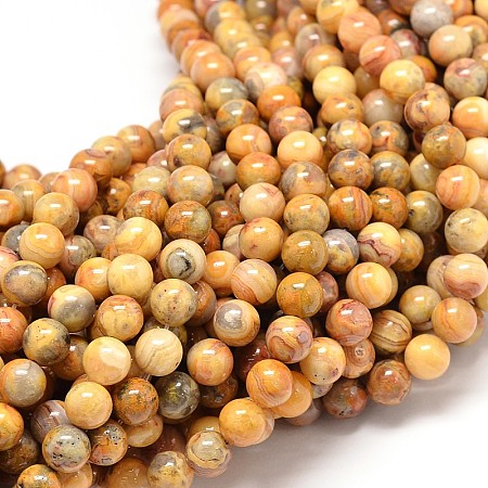 Natural Crazy Lace Agate Round Bead Strands G-P075-16-4mm-1