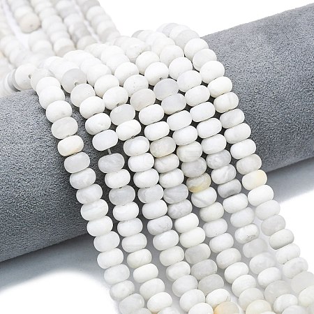 Natural White Crazy Agate Beads Strands G-P575-A04-8x5mm-03-1