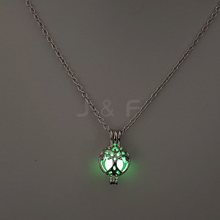 Alloy with Luminous Resin Bead Inside Pendant Necklaces for Women Men FS-WG4D5C2-30-1