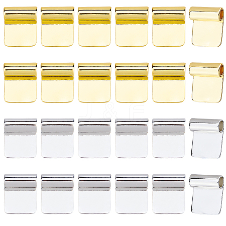 24Pcs 2 Colors Rack Plating Brass Glue-on Flat Pad Bails KK-HS0014-94-1