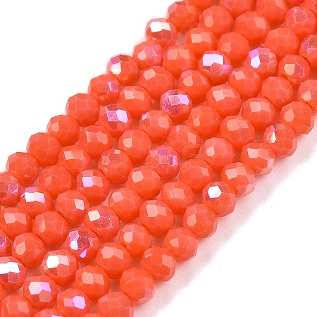 Electroplate Opaque Solid Color Glass Beads Strands EGLA-A044-P3mm-L21-1