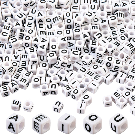 1000Pcs 5 Styles Acrylic Horizontal Hole Letter Beads MACR-PA0001-34-1