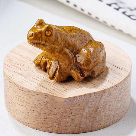 Natural Jade Carved Healing Frog Figurines PW-WG28161-10-1