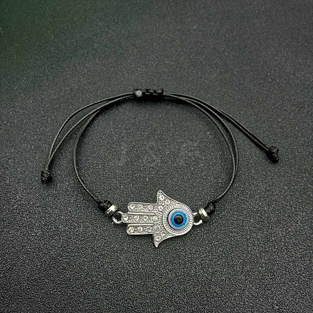 Alloy Rhinestone Hamsa Hand Bracelets YG3670-2-1