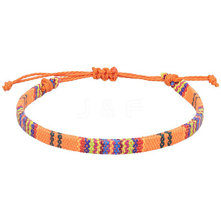 Adjustable Bohemian Style Cotton & Linen Cord Braided Bracelets for Friendship OB0004-21-1