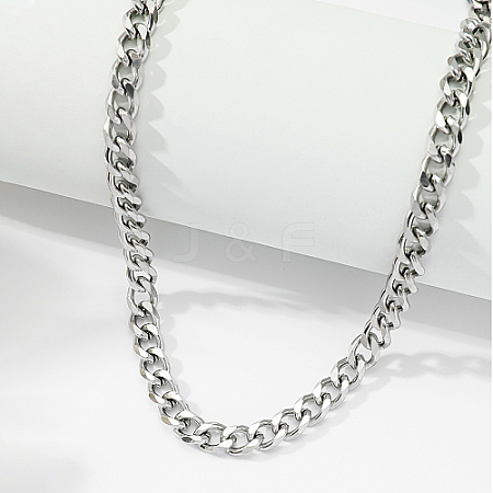 Non-Tarnish Stainless Steel Cuban Link Chain Necklaces DY8311-2-1