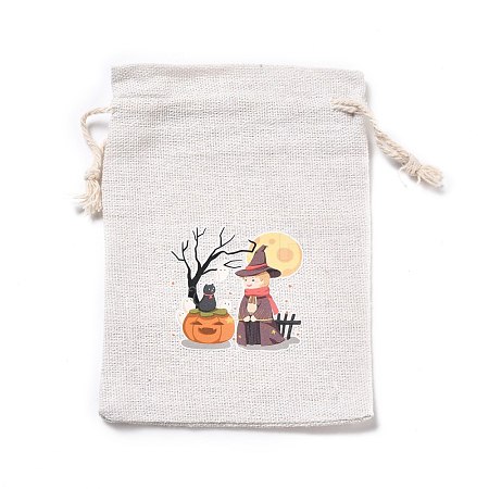 Halloween Cotton Cloth Storage Pouches ABAG-M004-01L-1