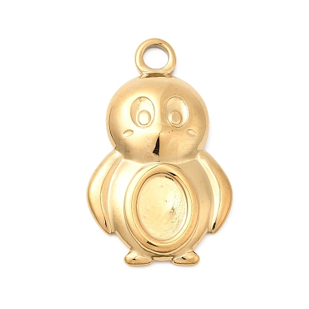 304 Stainless Steel Pendant Cabochon Settings STAS-B113-08G-1