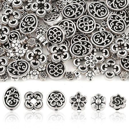 180Pcs 6 Styles Alloy Beads FIND-YW0010-61-1