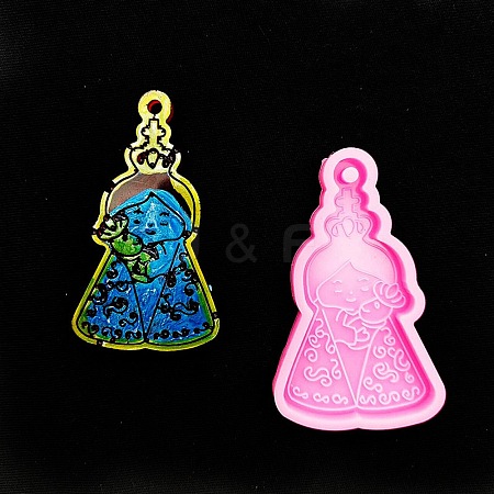 Mother's Day Mother Hug Baby Silicone Pendant Molds LS-AJEW-M221-03A-1