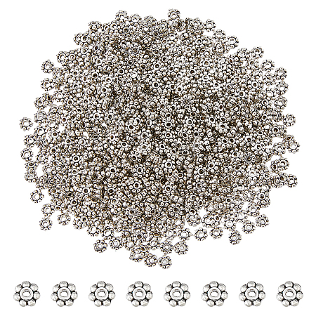 DICOSMETIC 600Pcs Tibetan Style Alloy Daisy Spacer Beads FIND-DC0005-31AS-1