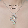 Non-Tarnish 201 Stainless Steel Hollow Girl Pendant Necklace NJEW-OY002-19-3