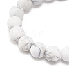 Synthetic Howlite & Weathered Agate(Dyed) Round Beaded Stretch Bracelet BJEW-JB08399-01-5